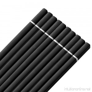 LIUNA@ 5 Pairs Black Square Fiberglass Chop Sticks Reusable Luxury Chinese Chopstick Set 24cm - B0725WCGRR
